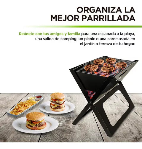 Asador de Carbón Plegable Acero Refinado Ultraresistente