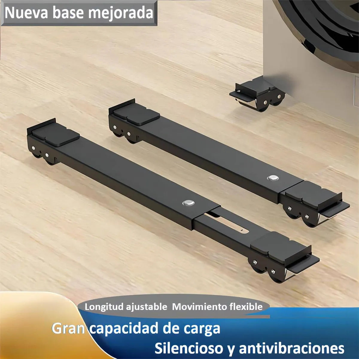 Base Ajustable para Lavadora y Refrigerador | Soporta 200KG Ruedas con Freno