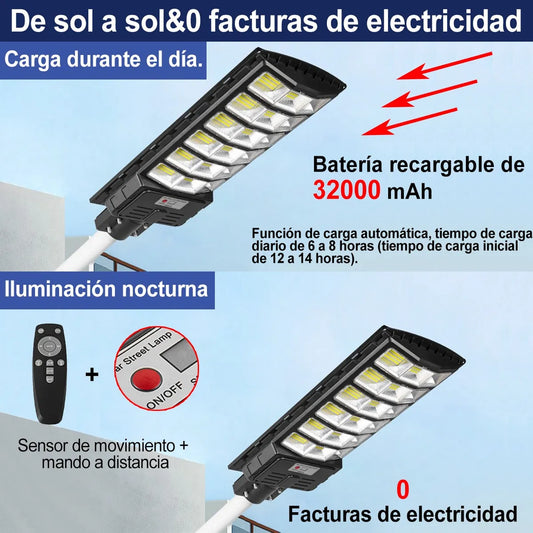 LÁMPARA SOLAR 1500W | ILUMINACIÓN EXTREMA SIN CABLES NI FACTURA DE LUZ