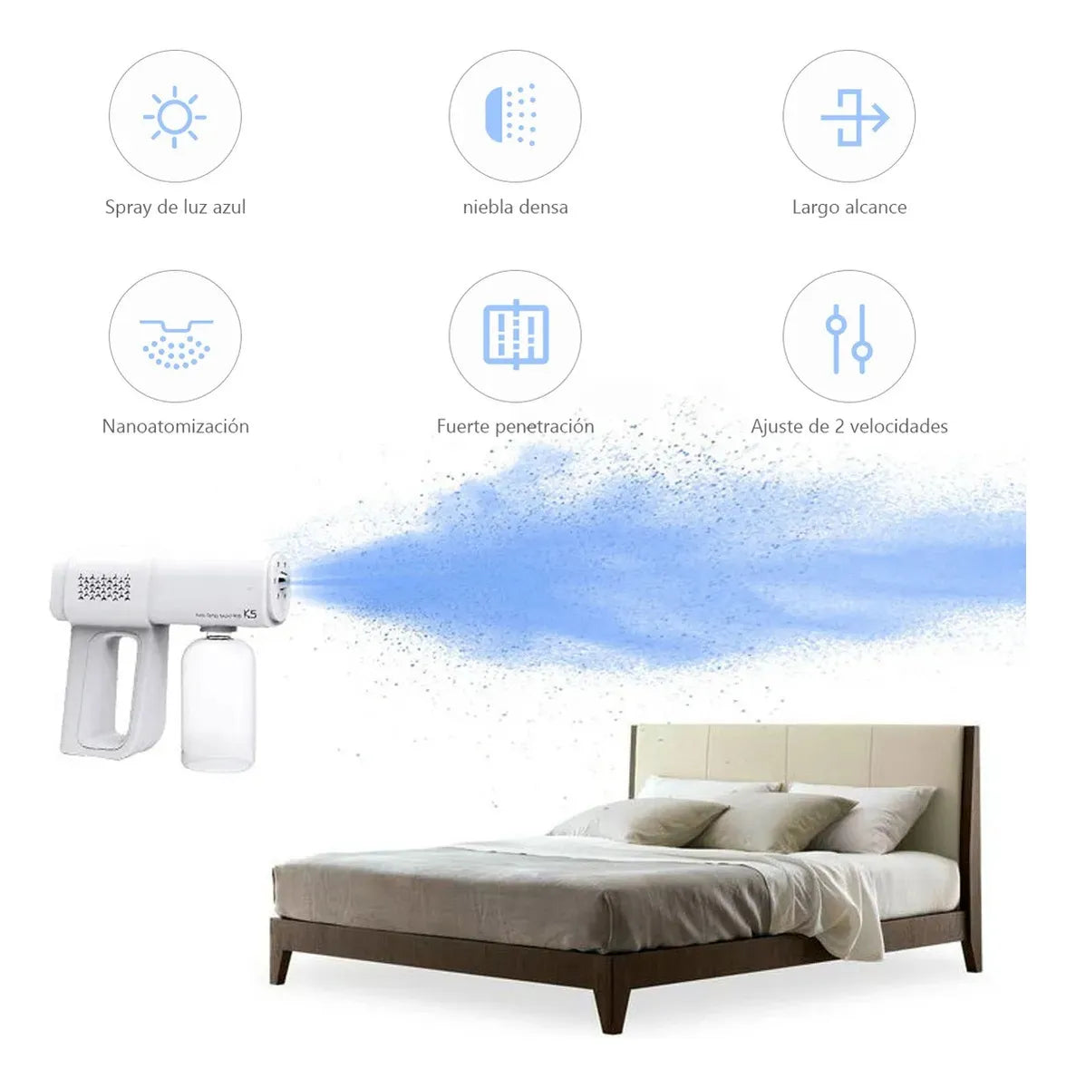 Pistola Pulverizadora Inalámbrica | Batería Recargable USB-C | Tanque de 380ml