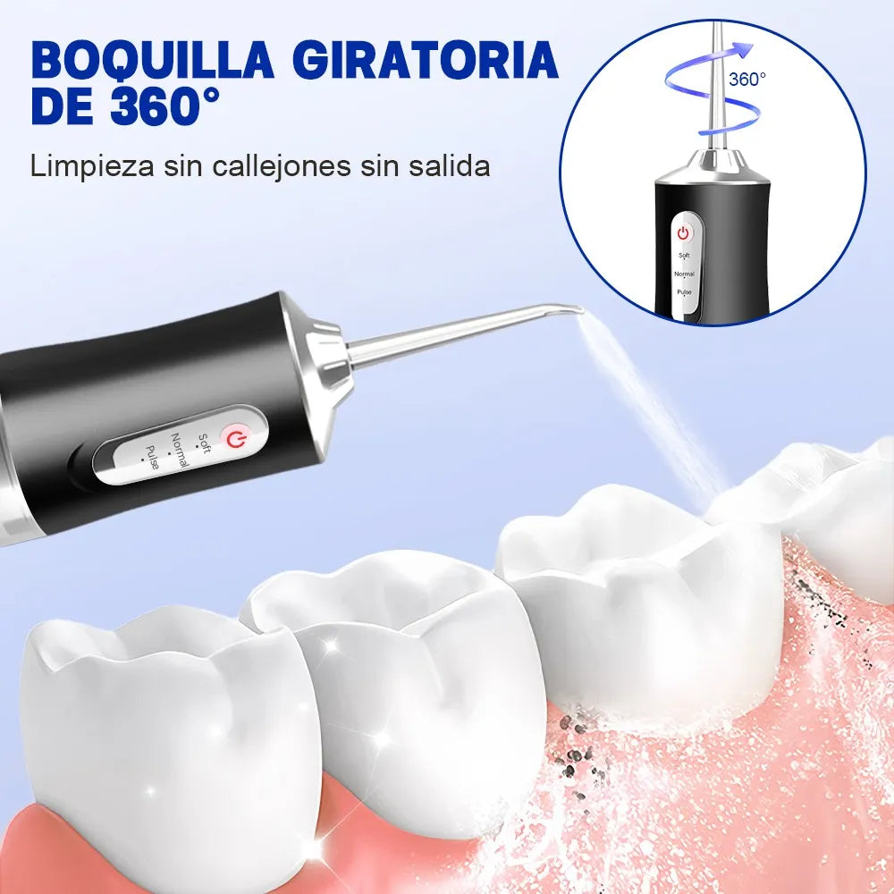 Irrigador Dental Inalámbrico | 8 Boquillas y 3 Modos | Batería de 40 Días