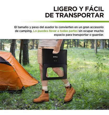 Asador de Carbón Plegable Acero Refinado Ultraresistente