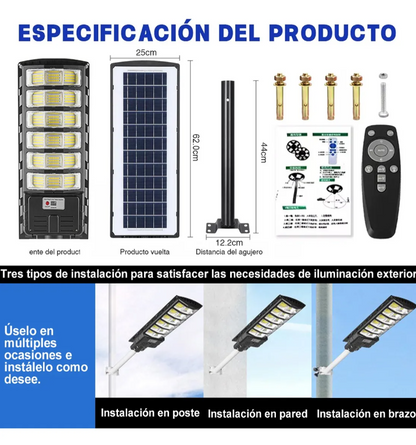 LÁMPARA SOLAR 1500W | ILUMINACIÓN EXTREMA SIN CABLES NI FACTURA DE LUZ