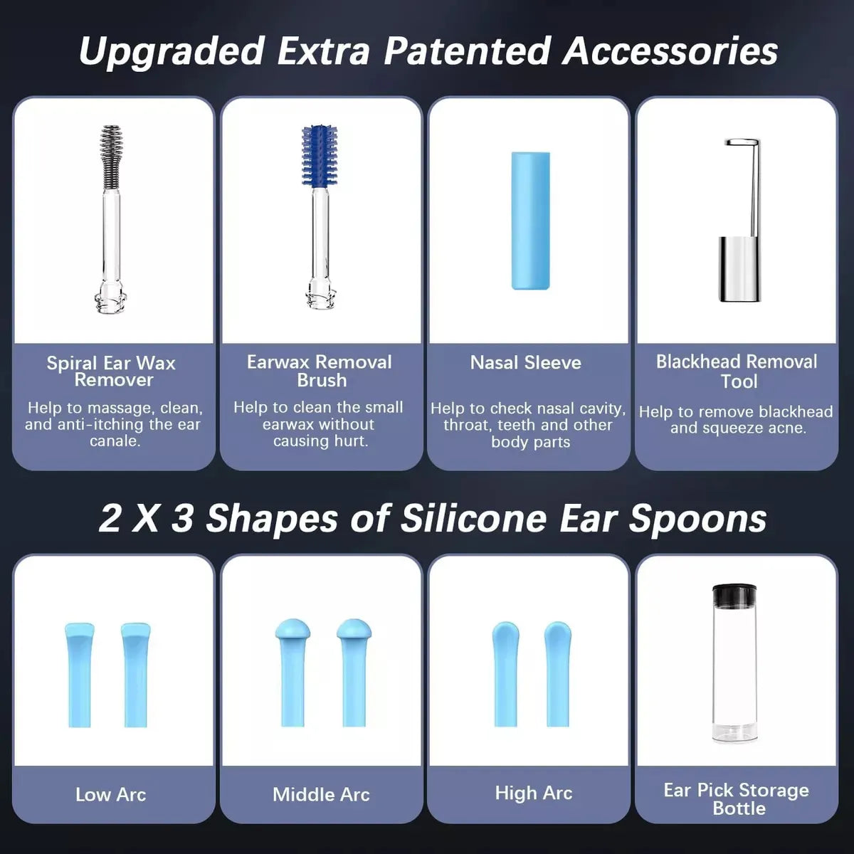 Limpiador de Oídos Inteligente con Cámara HD 1080P | Extractor de Puntos Negros | WiFi