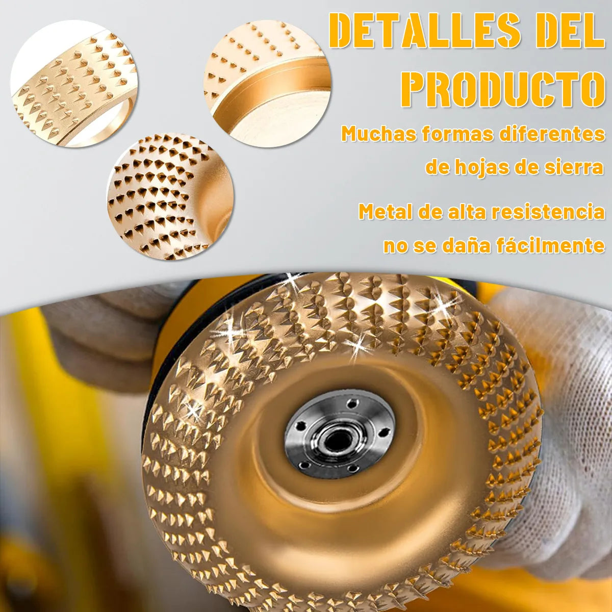 Kit Discos para Tallar Madera 16 Piezas | Acero al Carbono | Para Esmeriladora Angular
