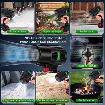 Jet Air: Soplador Inalámbrico Ultra Potente para Limpieza y Orden | 1200W 4500RPM 2 baterías 21V Estuche