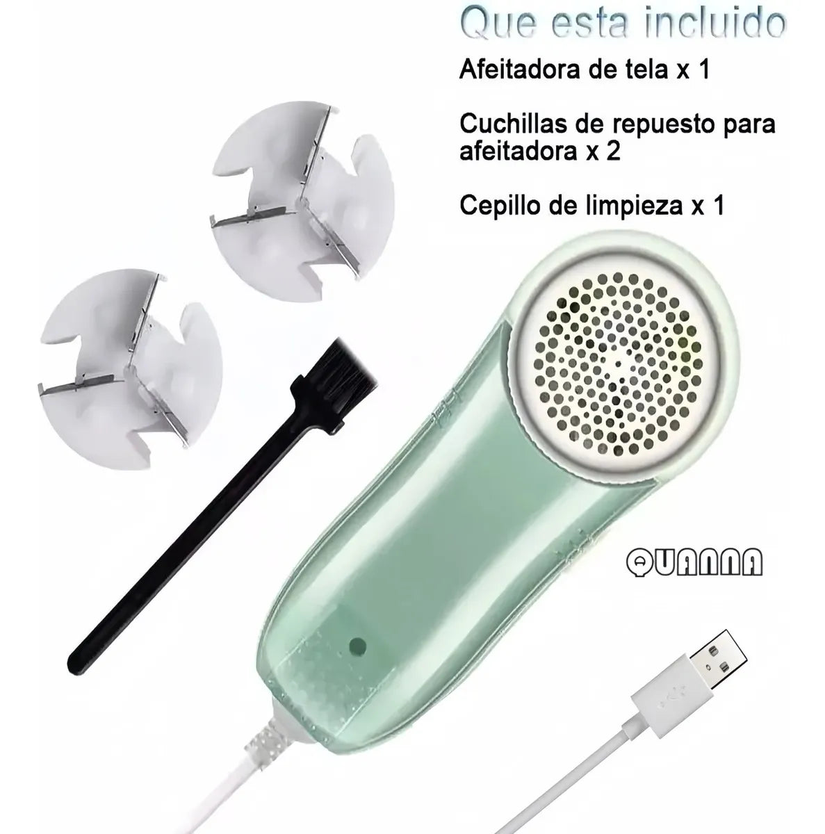 Removedor de Pelusa Eléctrico 5W | Conexión Directa a Corriente | 3 Cuchillas de Acero