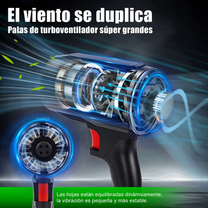 Jet Air: Soplador Inalámbrico Ultra Potente para Limpieza y Orden | 1200W 4500RPM 2 baterías 21V Estuche