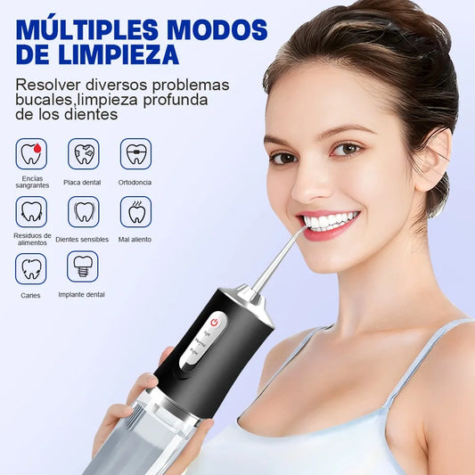 Irrigador Dental Inalámbrico | 8 Boquillas y 3 Modos | Batería de 40 Días