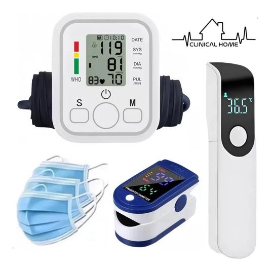 Kit Monitor de Presión para Brazo | Oxímetro Digital | Termómetro y Accesorios