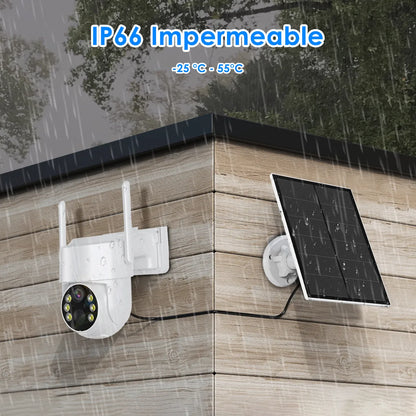 Camara Inalámbrica Solar de Seguridad 2k WIFI 360° | Visión Nocturna Compatible con Alexa