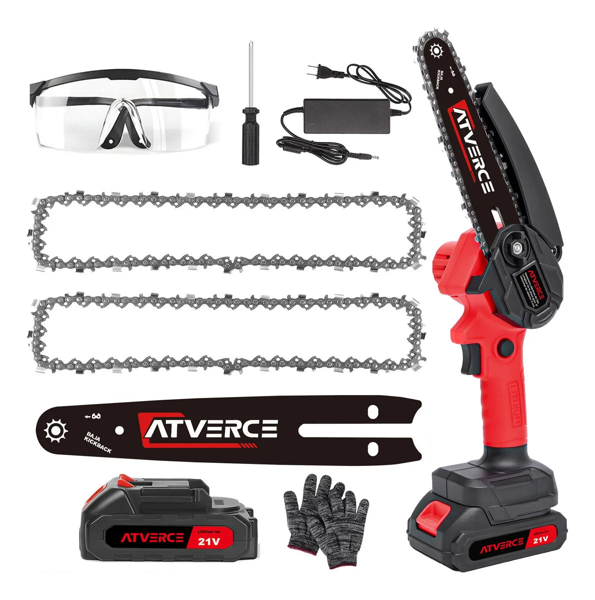 Motosierra Eléctrica Portátil Inalámbrica Con Una Batería Y Estuche