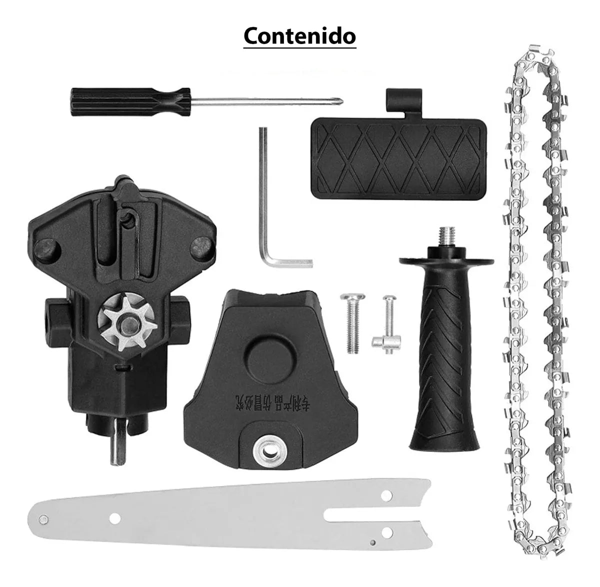 Adaptador de Taladro a Motosierra 6 Pulgadas | Mango Ergonómico | Kit Completo de Corte