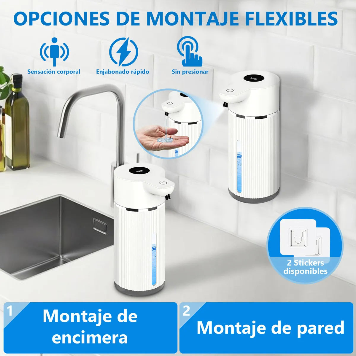 Dispensador de Jabón Automático | Sensor Inteligente | Batería USB-C de 150 Días