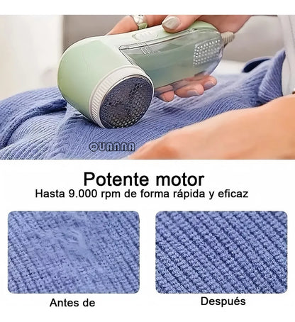 Removedor de Pelusa Eléctrico 5W | Conexión Directa a Corriente | 3 Cuchillas de Acero