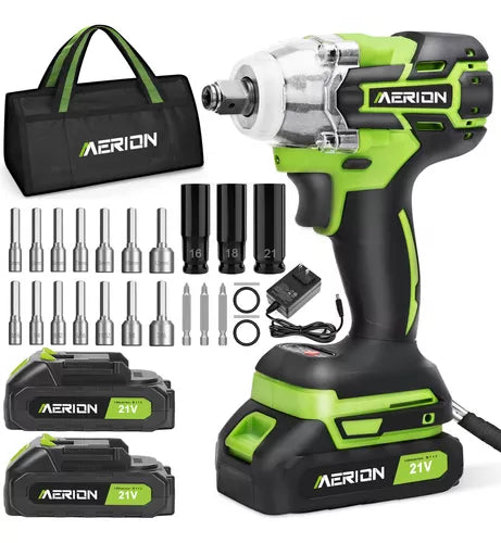 Pistola Llave De Impacto Inalámbrico 2 baterías 21V 500W | PRO