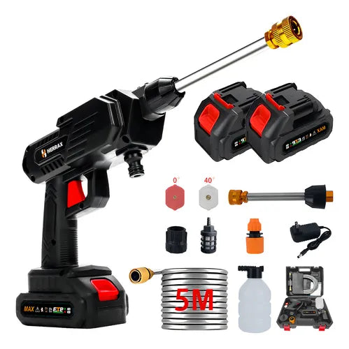 Pistola Lavado de Alta Presión 3 en 1 | 2 baterías  Maletín Rígido 5 metros