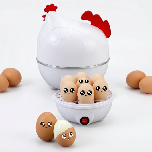 Hervidor de Huevos Eléctrico Forma de Gallina | Capacidad para 7 Huevos | Vaporera Multifunción